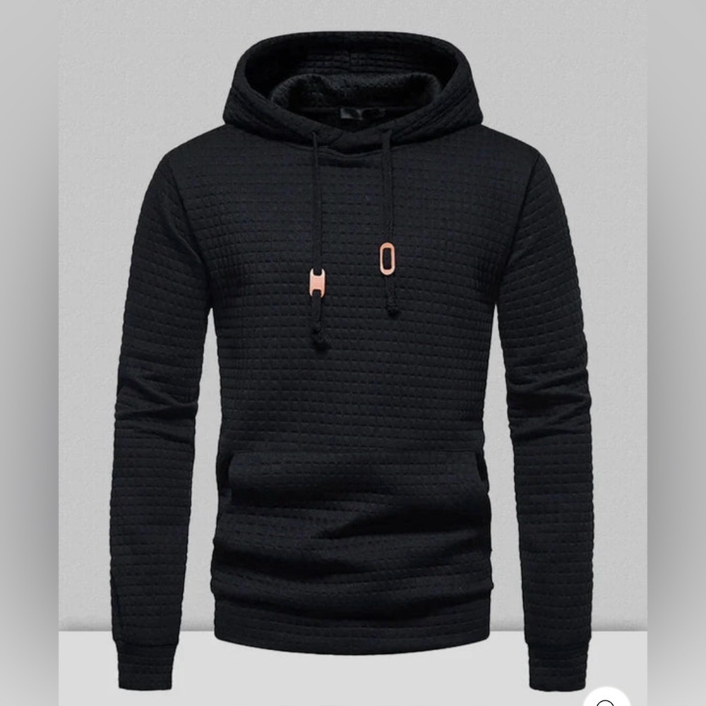 COOFANDY Mens Hooded Sweatshirt Casual Long Sleeve Drawstring Waffle Knit small